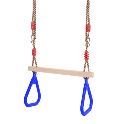 Duty Ring Trapeze Swing Bar Backyard 16.5" Swingset Accessories Outdoor 47" Coated Alloy Chains 2 Snap Hooks Max Capacity <100kg