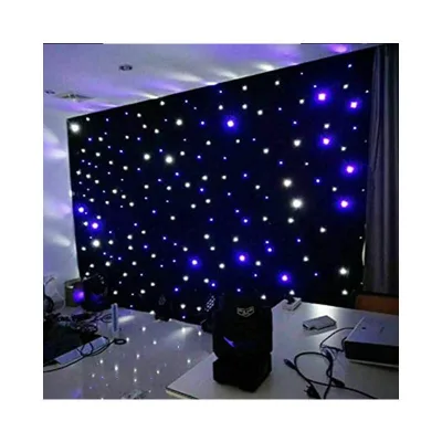 LED Blue White Led Starry Sky Cloth  RGB Star Curtain 2*2M for Stage Home Party Backdrop Ceiling Decorations