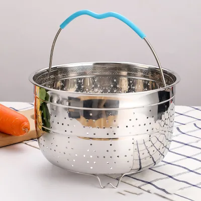 Syh416 304 Stainless Steel Steamer Basket Accessories Instant Cooker with Silicone Covered Handle
