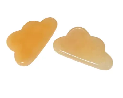 Custom Logo Hand Carved Natural Beige Yellow Facial Massager Gua Sha Tool for Body & Neck