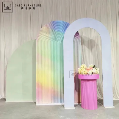 Modern Vintage 3D White PVC Acrylic Arch Panels Simple Stylish Wedding Backdrop for Events Exterior Wall Resin Panels Box
