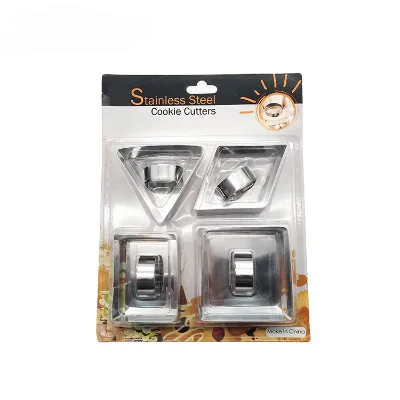 4 Pcs Dessert Ring Cake Molds Mousse Cake Rings Stainless Steel Cookie Cutter Set for Cooking Pancake Pastry with Pusher