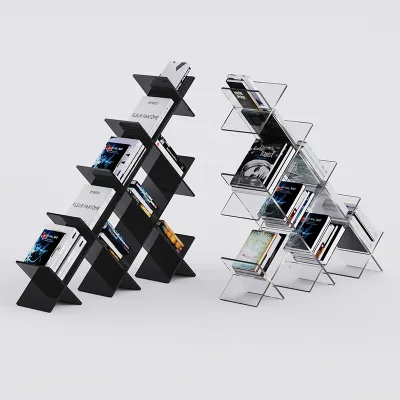 Acrylic Multi-layer Bookshelf Magazine Display Rack Creative Transparent Floor Storage Rack Hotel Restaurant
