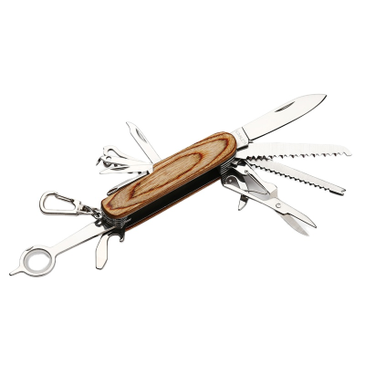 19 Function in 1 4 Inch Wood Handle swiss Knife
