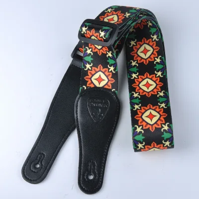 Vintage Guitar Strap for Acoustic Guitar , Electric Guitar and Bass Guitar, Adjustable Multi Color Woven Guitar Strap