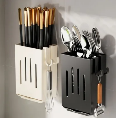 Kitchen Chopsticks Wall Hanging Household Tableware Spoon Multi-functional Chopsticks Bucket Wall Hanging Storage Rack Shelf