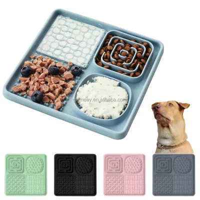 Non-Slip Silicone Dog Slow Feeder Dishwasher Safe Dog Lick Mat for Boredom Relief