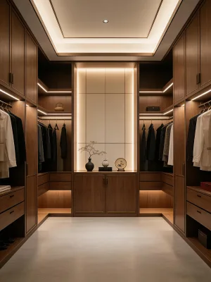 Walk-in Closet System, Full House Custom Sliding Door Wardrobe, Large Capacity Internal Storage for Large Apartment
