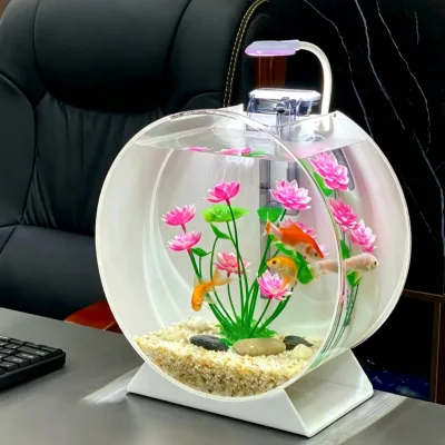 New Model Small Ecological Fish tank Desktop Creative Landscaping and Filtration Integrated Fish tank