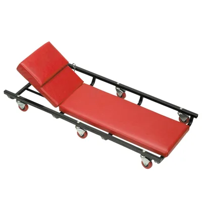 Adjustable 40\" Padded Mechanic Cart Creeper for Garage Shop with Headrest-Vehicle Tool