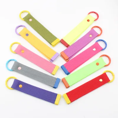Custom Korean Luggage Card Hand Embroidered Strip Backpack Travel Bag Hanging Decoration Streamers Canvas Key Ring