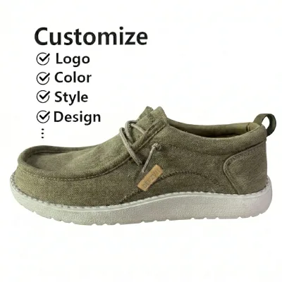 Men's Casual Flat Slip-On Loafers EVA Insole Rubber Anti-Slip Walking Shoes Stretch Design for Spring Summer Autumn Winter