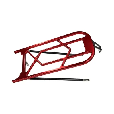 Rear Rack for Brompton Folding Bikes with Optimized6061 Aluminum Geometry for Folded Bike Handling and 25kg Load