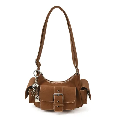 Custom Logo Vintage Mid-Century Motorcycle Bag Personalized Soft Suede Y2K Hot Girl Women 2026 New Model Single Strap