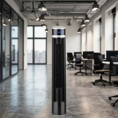 New Bladeless Plastic Standing Tower Fan Energy-Saving Electric with 3-Speed Touch Control and Commercial Use Cold air Fan