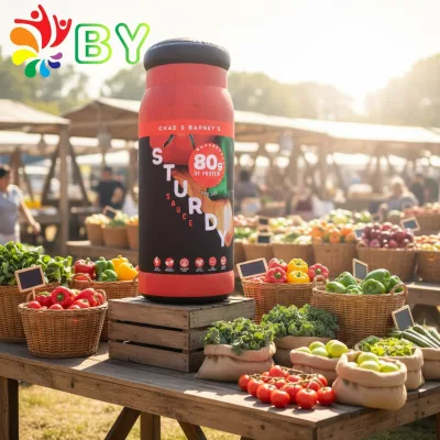 OEM Custom Beer Bottle Inflatables Welcome Waving Hand Pub Bar Decoration Brand Logo on Balloon