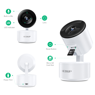 EDUP Usb Computer Camera Web Cam 1080P Security Camera Wifi 1080p High Quality Tuya Wifi Camera