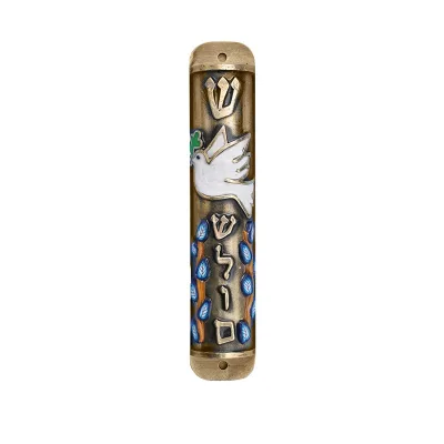 Peace dove Olive Leaf Door Pillar Scripture Box Mezuzah Hebrew Alphabet Jewish Family Blessing Decorations