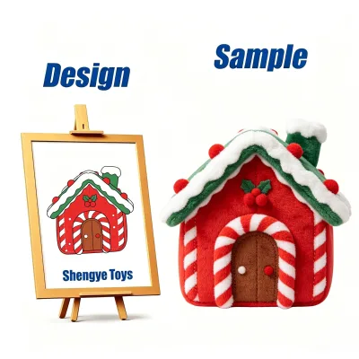 Shengye Reliable Factory Custom Design Christmas Snowy Cabin Plush Toy for Store Shop Holiday Event Decoration Gifts