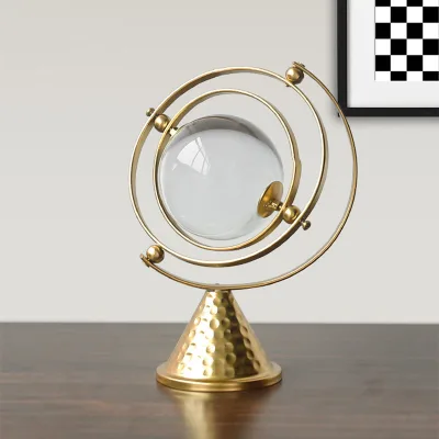 Nordic Modern Style Abstract Iron Crystal Ball Ornaments Illuminated Art Theme Wine Cabinet TV Cabinet Entrance Home Desktop