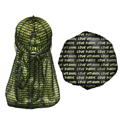 Wholesale unisex silky durags print hair scarf pirate headwrap hair wrap bandana durag do rags