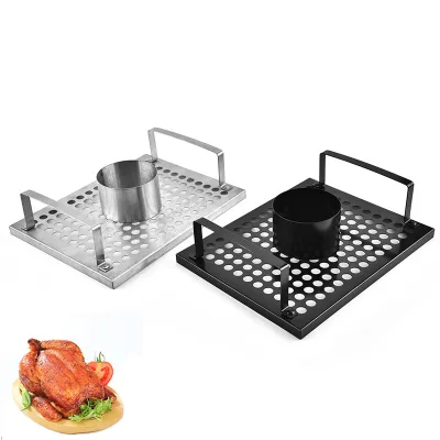 Turkey Grill Rack Beer Can Chicken Holder Roaster Barbecue Grill Basket Stainless Steel Chicken Roaster for Grill Smoker
