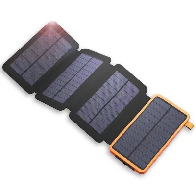 AISMARTGOO Foldable Solar Power Bank, Large Capacity, Waterproof, Outdoor Lighting, Portable Power Bank, 20000mAh