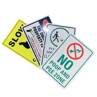 Reflective PET Warning Signs for Private Property Within the Yard, Custom Safety Self-adhesive Signs