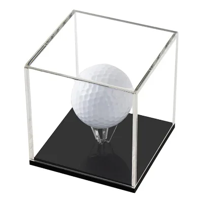 Custom Golf Ball Protection Storage Case Clear Acrylic Golf Ball Box Square Display Stand Cube Holder
