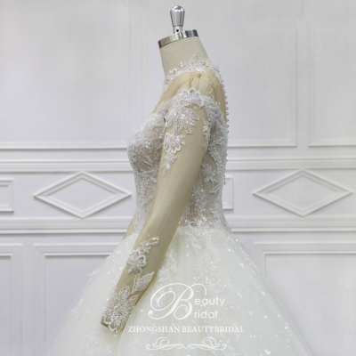 Ball Gown Which Long Sleeve Floor Length Custom Wholesale Price Bridal Wedding Dress