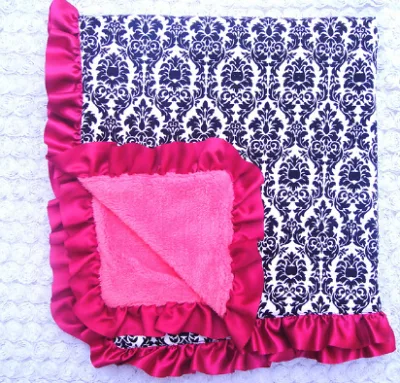 Wholesale Baby Blanket Handmade Knitted Kids Cotton Ruffle Blankets