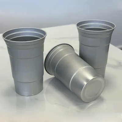 D6017  Wholesale 16oz Aluminum Cups Drinkware Reusable Metal Party Cup for Cold Drinks Beer Camping