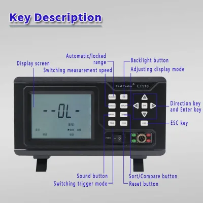 ET512 DC Low Resistance Tester | 0.1% High Accuracy IP67 Waterproof LCD Display East Tester ODM Universal Testing