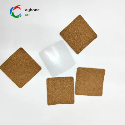 Square MDF Wood Cork Coasters Sublimation Blanks with Hardboard Back for Custom Designs