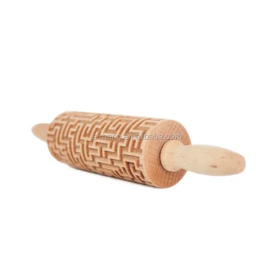2021 hot wooden embossing rolling pin for kids, small laser engraved rolling pin