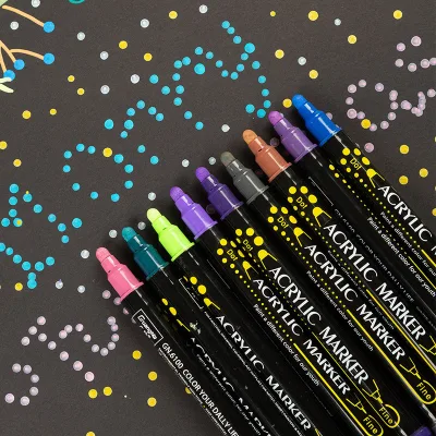 Soft Brush Tip & Dot Markers Bright Colors Smooth Writing Custom Dual Tip Acrylic Dot Pens