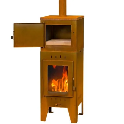 Outdoor Wood Burning Fireplace Backyard Chimeneas Free Standing BBQ Grill Stove with Pizza Oven
