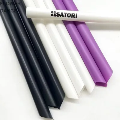 Custom Bubble Tea Straw 12mm PLA Biodegradable Eco Straw Printed Boba Straws for Beverages Smoothie Individually Wrapped