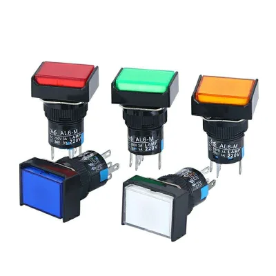 AC 250V 16mm 5pin 5A with LED Electrical Push Button Switch