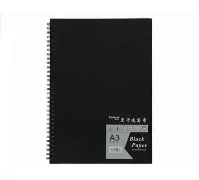 Heavyweight Paper Black Sketch Pad for Graphite Colored Pencils Charcoal Oil Pastels Gel Pens Chalk Ink