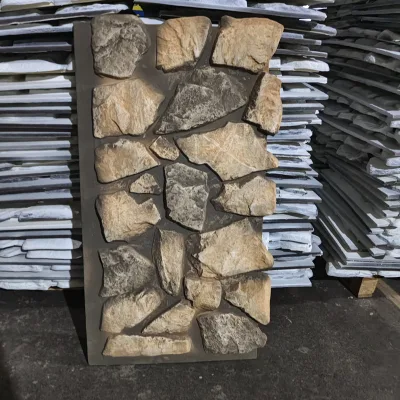 Modern Waterproof Eco-Friendly PU Polyurethane Cobblestone Fortress Mushroom Stone Tile for TV Backdrop Wall