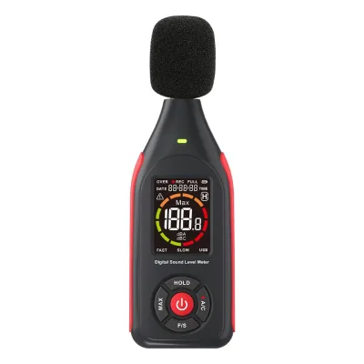 Decibel Meter Handheld Sound Level Meter 30-130dB A/C Weighting Noise Tester Data Analyzable Color-Coded Alarm Portable