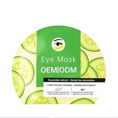 Private Label Natural Cucumber Under Eye Patches With Caffeine Reduce Swelling Lighten Black Eye Hydrate Anti-Wrinkle Eye Mask