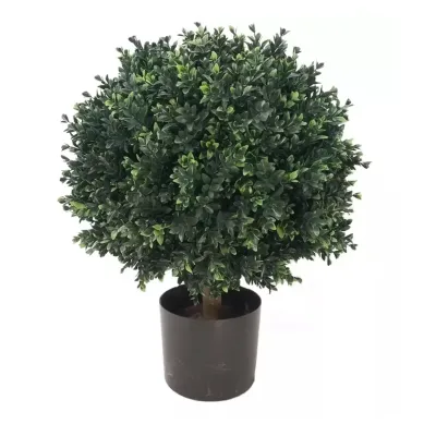 Durable UV-proof Artificial Boxwood Topiary Plant Faux Boxwood Tree in Pot for Indoor Outdoor Decorative
