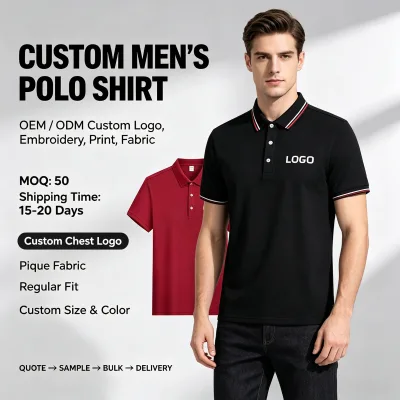 Customized Logo Quick Drying Polo Shirt Wholesale Work Uniform Men's Sports Polo T-shirt Golf Embroidery Polo Shirts