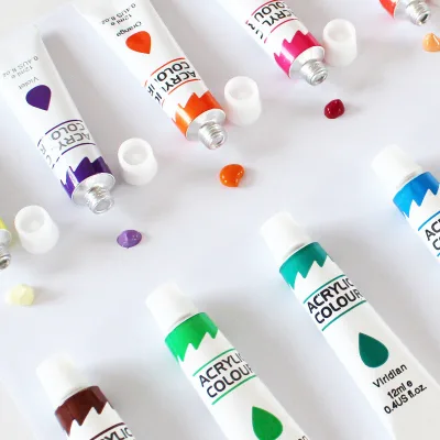 Single 12ml Acrylic Watercolor Pigment Versatile Medium for Art Painting on Canvas Glass Paper