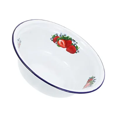 Senny Strawberry Pattern Enamel Basin Bowl 26cm 32cm 38cm 40cm Kitchen Food Storage Salad Mixing Wholesale