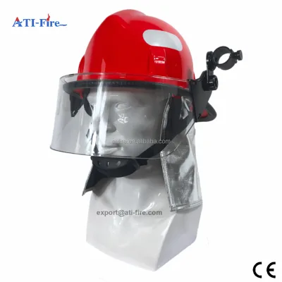 High Temp Resistant Red Fire Helmet Neck Protective Clear Visor CE Certified Anti Collision Fire Brigade Safety Rescue Helmet