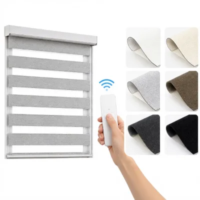 Custom Electric zebra Blinds Fully Blackout Minimalist Style European American Sheer Blinds