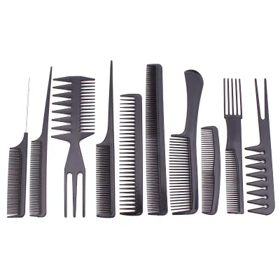 Black Straight Hair Comb Home & Salon Hair Styling Hairdressing Comb Set for Barber Professional Hair Cutting Comb C6706